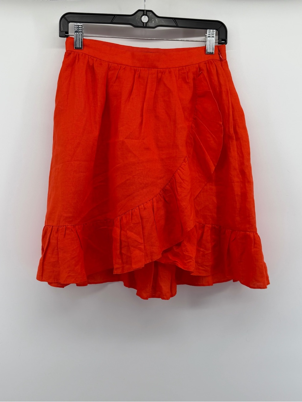 J. Crew Bright Orange Ruffle Skirt